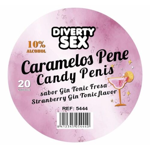 20 Penis-shaped candies Strawberry Gin and Tonic flavor