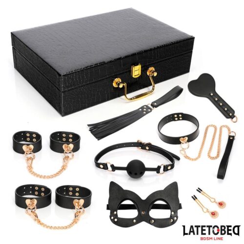 8 Piece Leather Bondage Kit with Storage Case