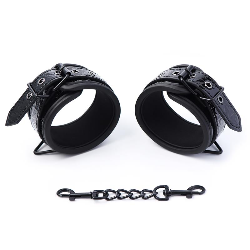 Adjustable Handcuffs Sapphire Vegan Leather - Image 3