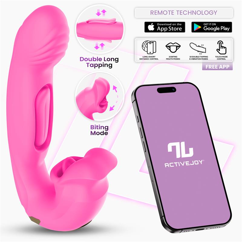 Bimby Biting and Double Tongue Tapping Vibrator with App