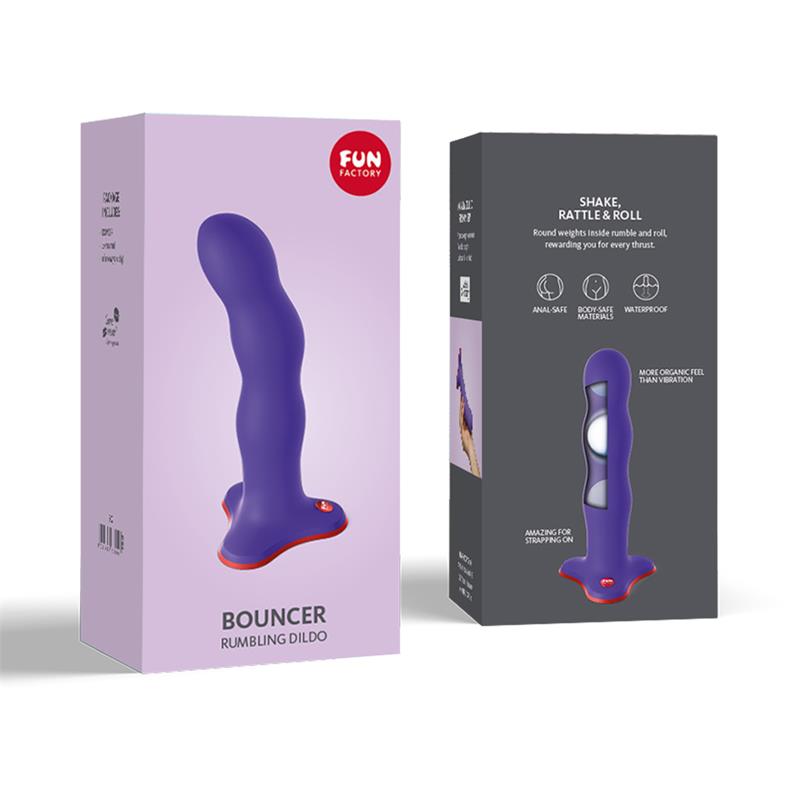 Bouncer Dildo with Internal Beads Flashy Purple - Image 9