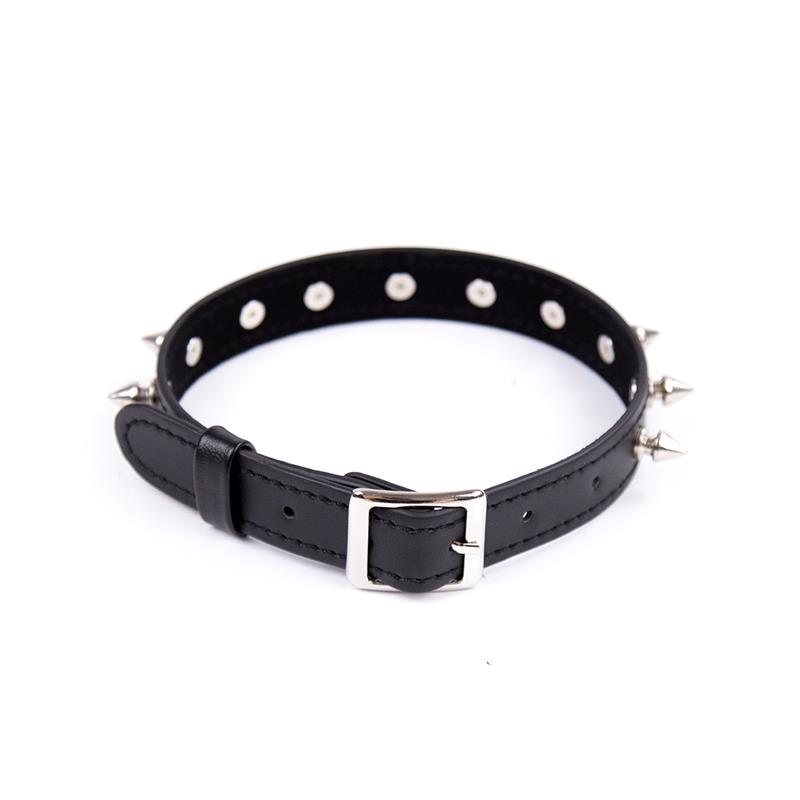 Collar with Spikes Adjustable 43 cm Black - Image 2