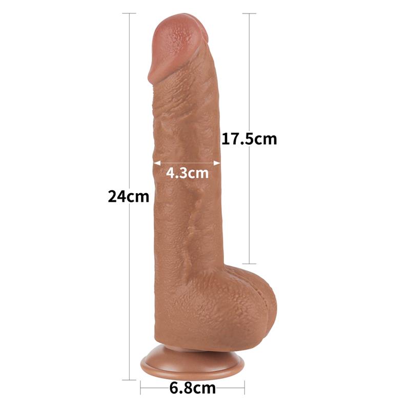Dildo Sliding Skin 9.5 Brown - Image 10