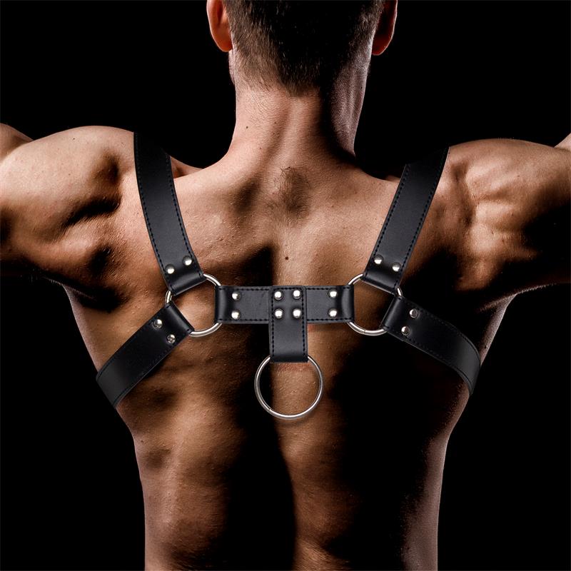 Domine Male Chest Bondage Harness Vegan Leather - Image 3