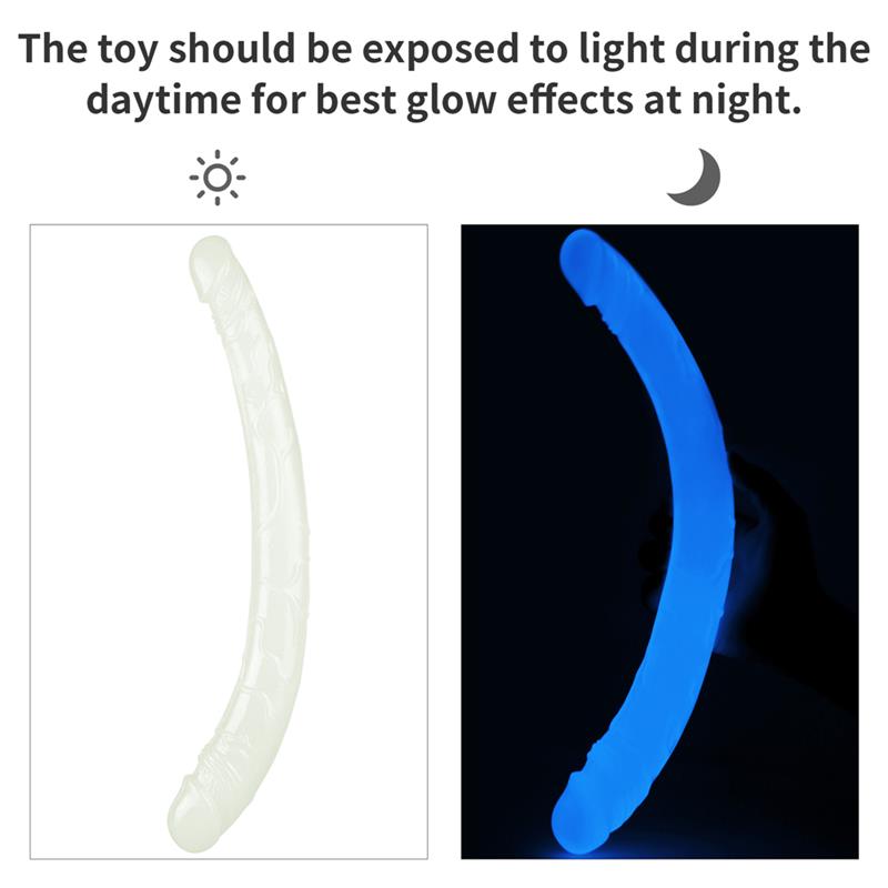 Double Dildo Lumino 14.5 Blue Light - Image 8
