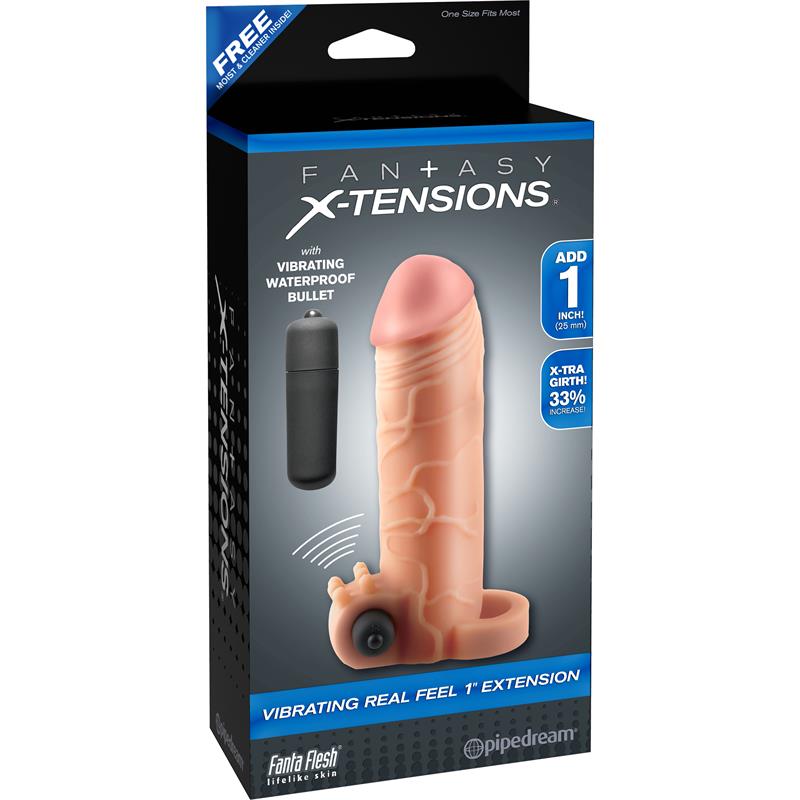 Fantasy X-tensions Vibrating Real Feel 2,5 cm - Flesh - Image 4