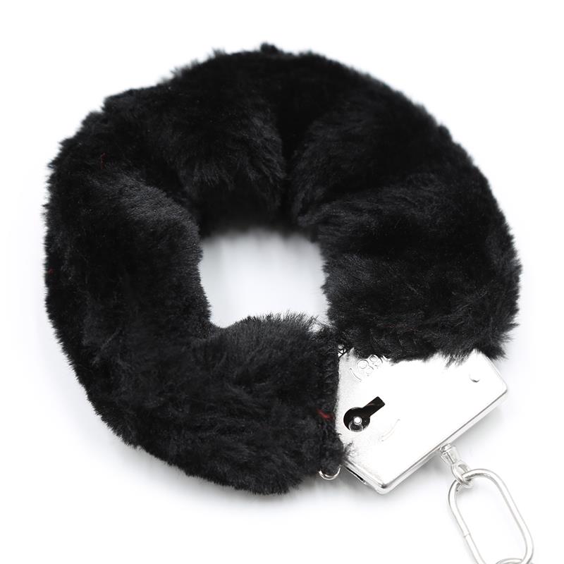 Furry Metal Handcuffs Black - Image 5