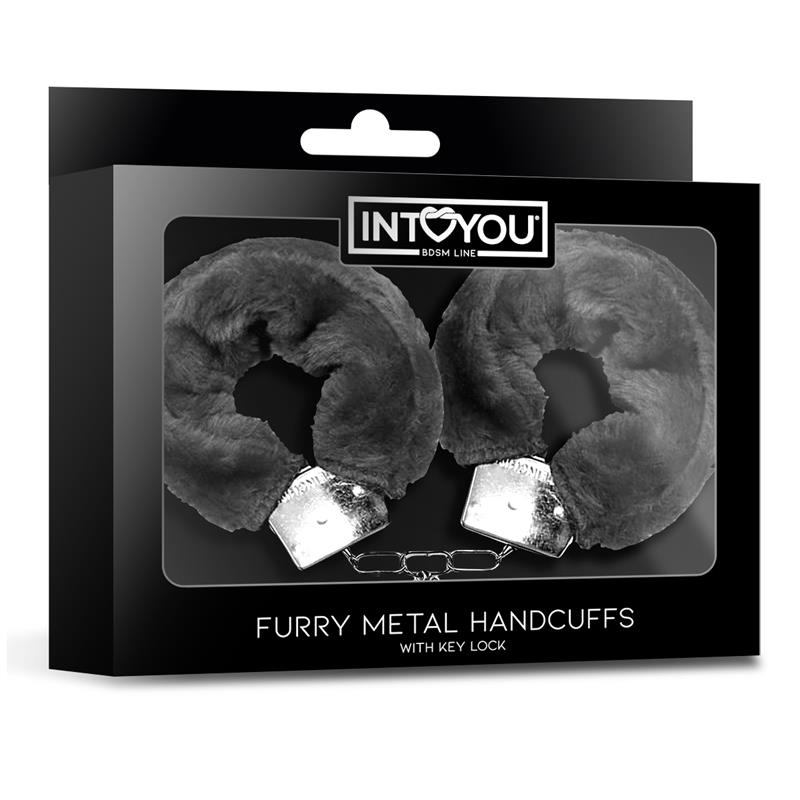 Furry Metal Handcuffs Black - Image 9