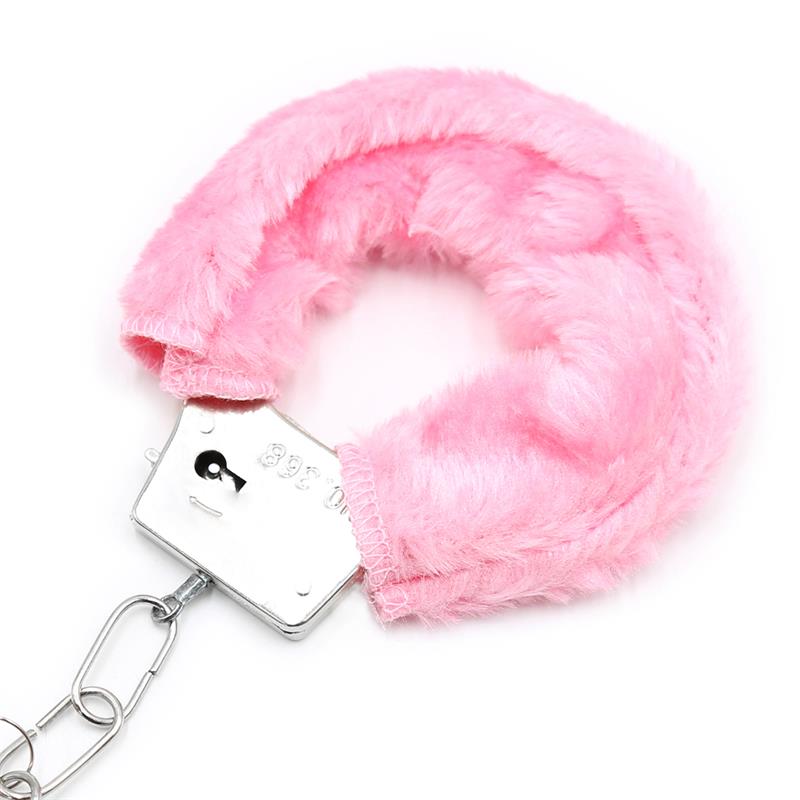 Furry Metal Handcuffs Pink - Image 4