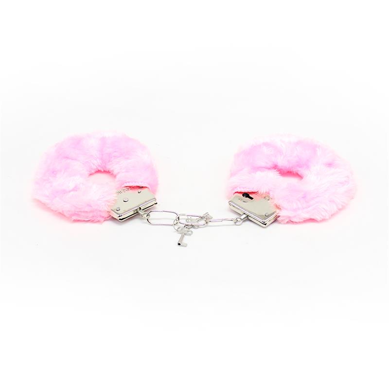 Furry Metal Handcuffs Pink - Image 3