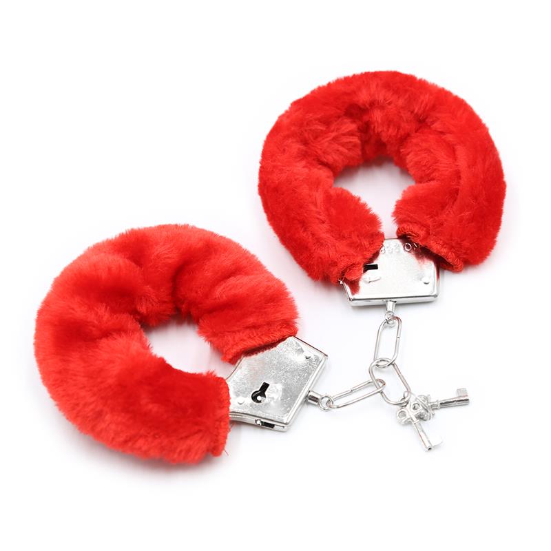 Furry Metal Handcuffs Red - Image 4