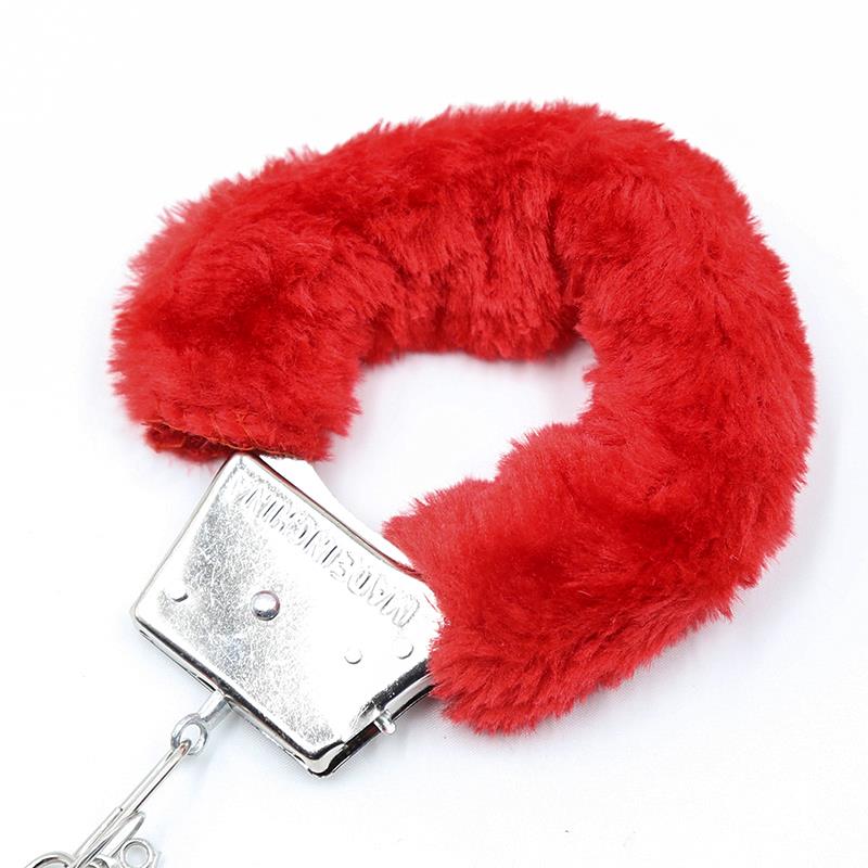 Furry Metal Handcuffs Red - Image 5