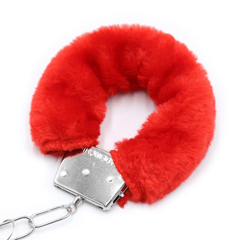 Furry Metal Handcuffs Red - Image 6