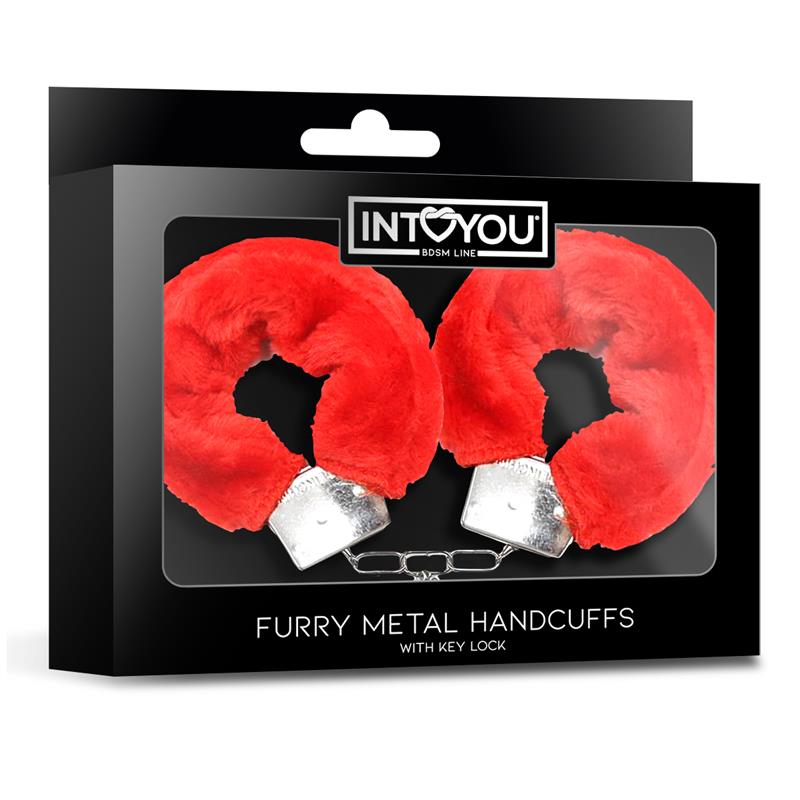 Furry Metal Handcuffs Red - Image 10
