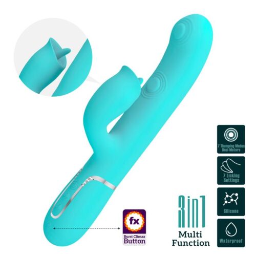 Gigi Vibrator Licking and Thumping Turquoise
