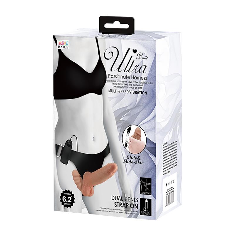 Harness with Double Retractable Dildo with Vibration - Image 14