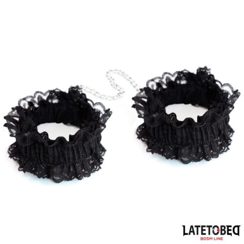Lace Elastic Wrist Restraints Black