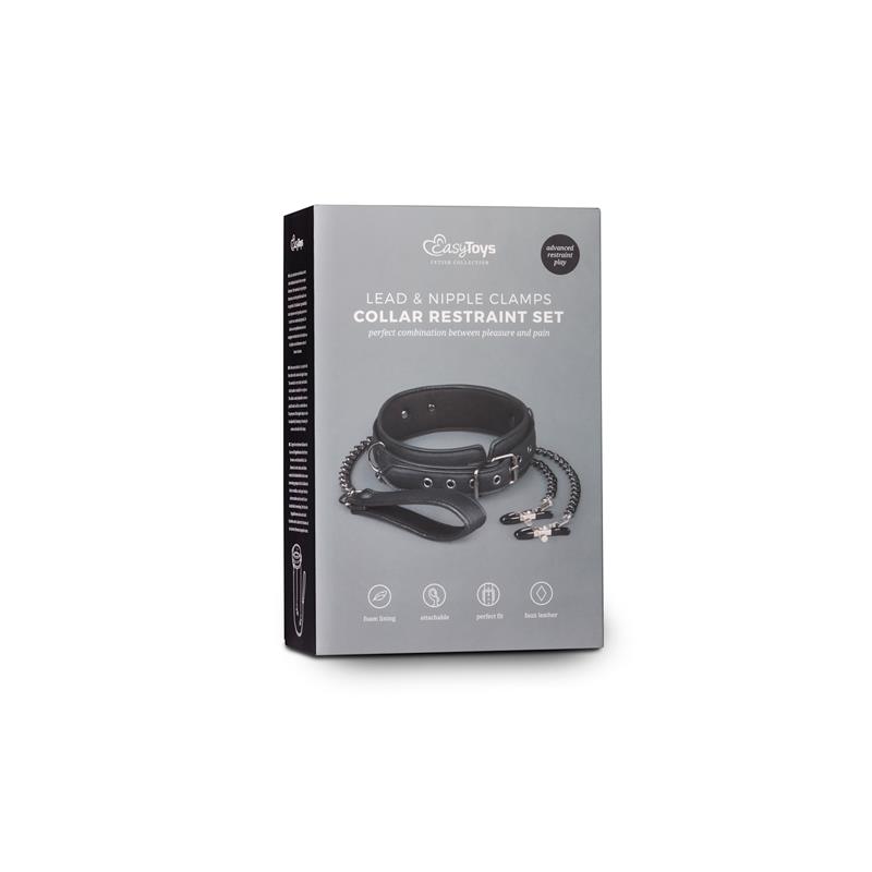 Leather Collar With Nipple Chains - Image 8