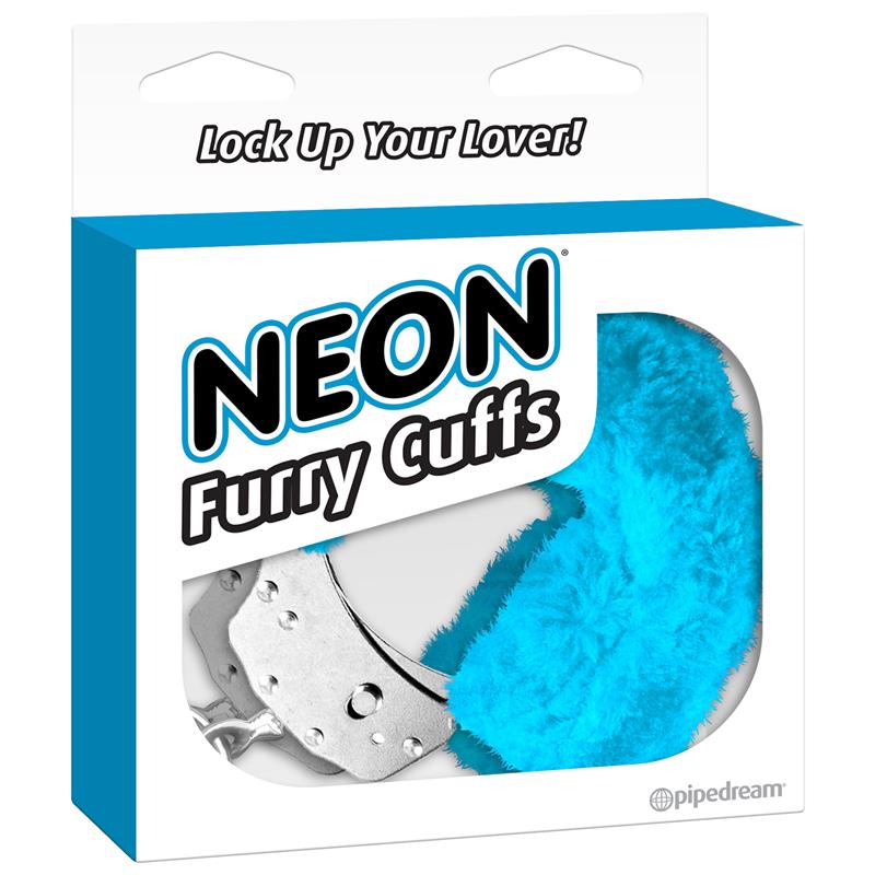 Neon Furry Cuffs Blue - Image 2