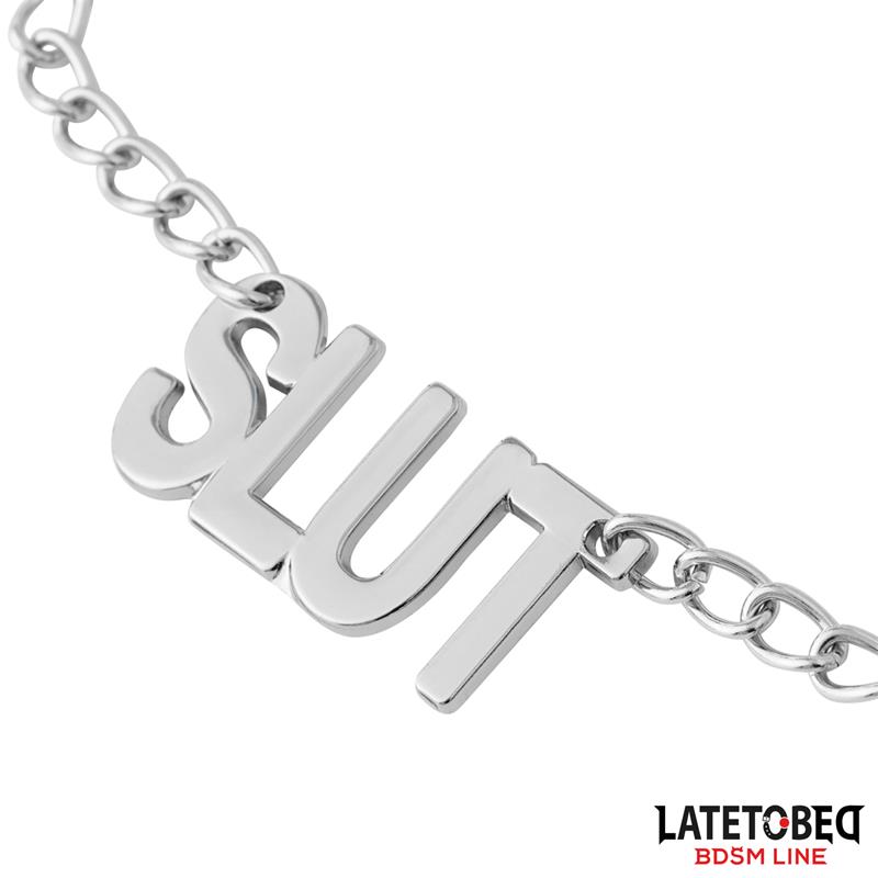 Nipple clamps with Chain - Slut - Image 2
