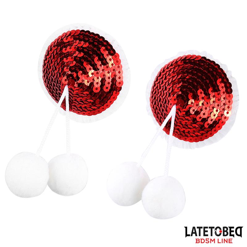 Nipple Pasties with Red Sequin Pom-Pom - Image 2