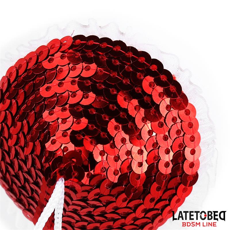 Nipple Pasties with Red Sequin Pom-Pom - Image 4