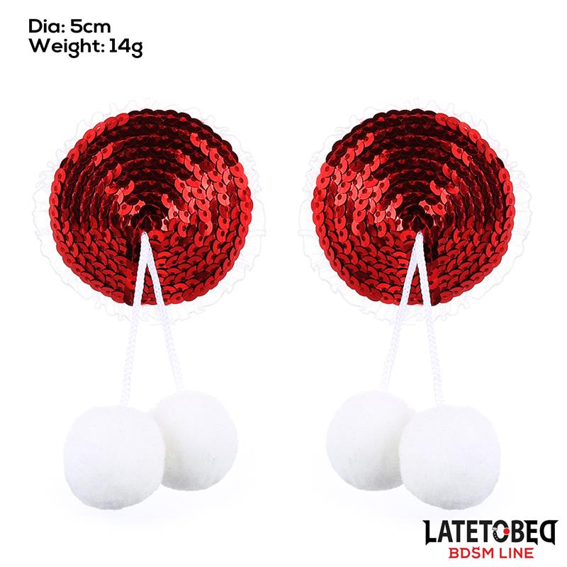 Nipple Pasties with Red Sequin Pom-Pom - Image 6
