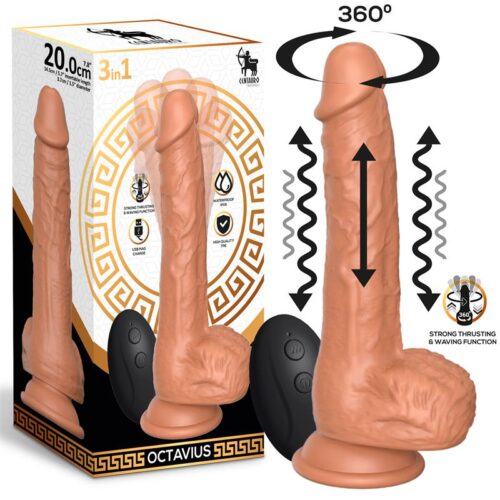Octavius Dildo with Thrusting, 360º Waving and Vibrating 7.8 - 20 cm