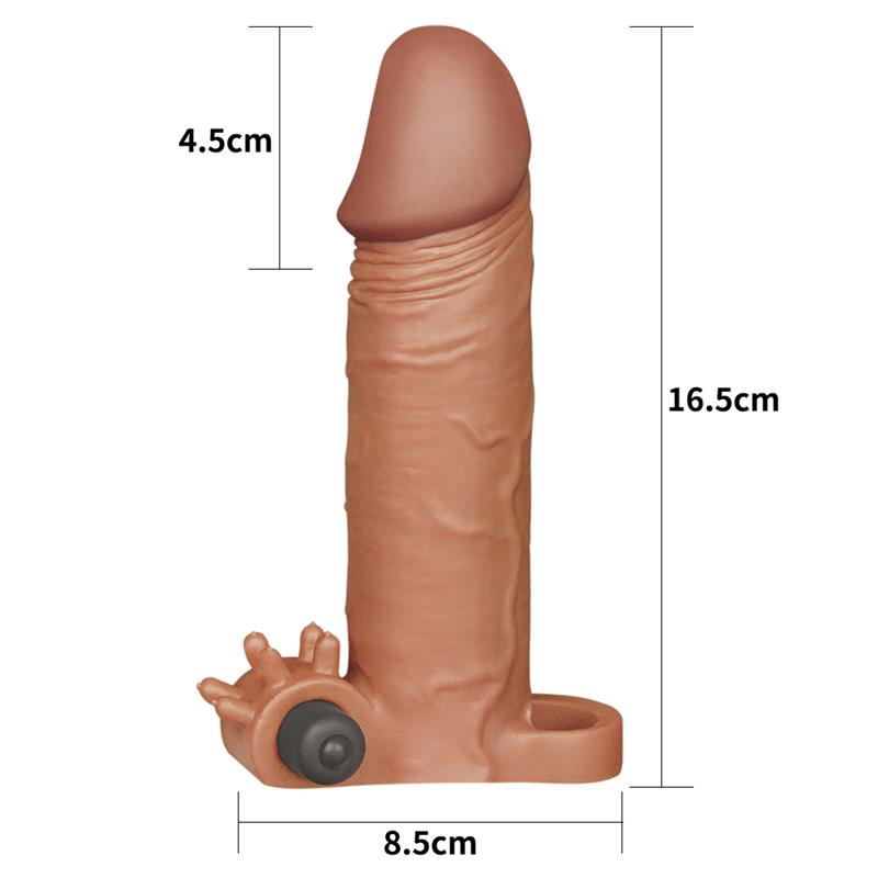 Penis Sleeve with Vibration Add 2 Pleasure X Tender Brown - Image 5