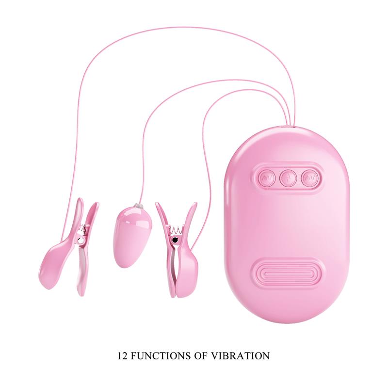Surprise Box Vibrating Egg and Electric Shock Nipple Clamps Pink - Image 3