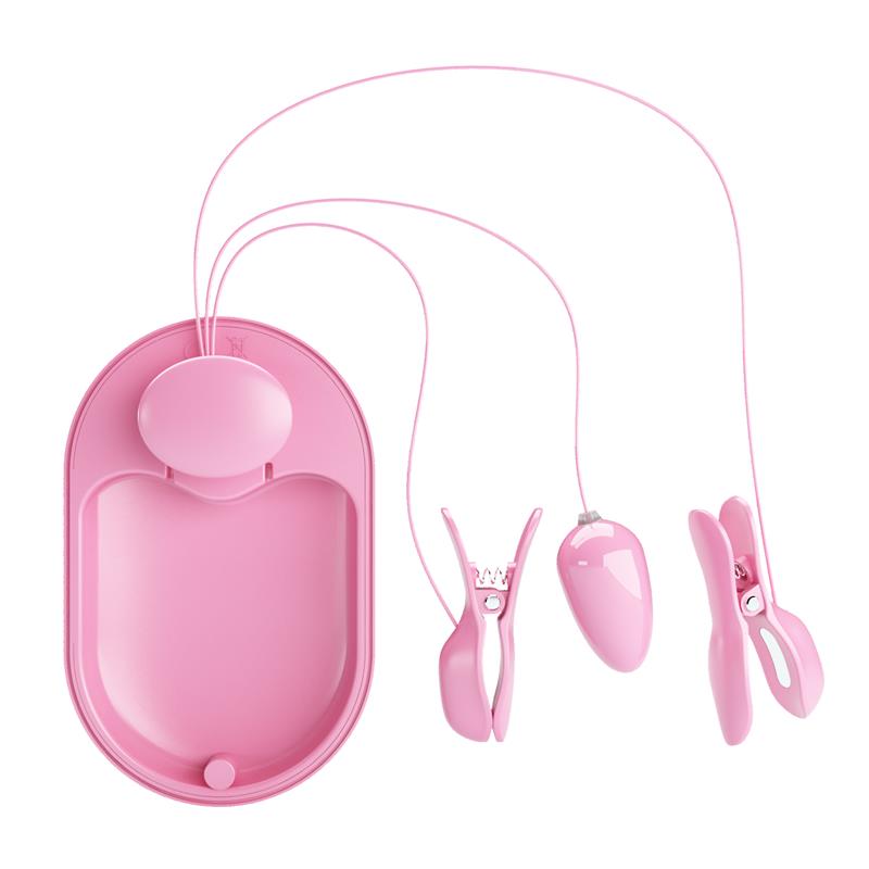 Surprise Box Vibrating Egg and Electric Shock Nipple Clamps Pink - Image 4