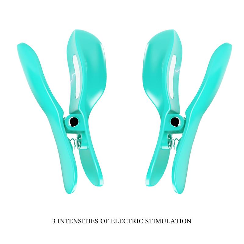 Surprise Box Vibrating Egg with Electric Shock Nipple Clamps Blue - Image 2