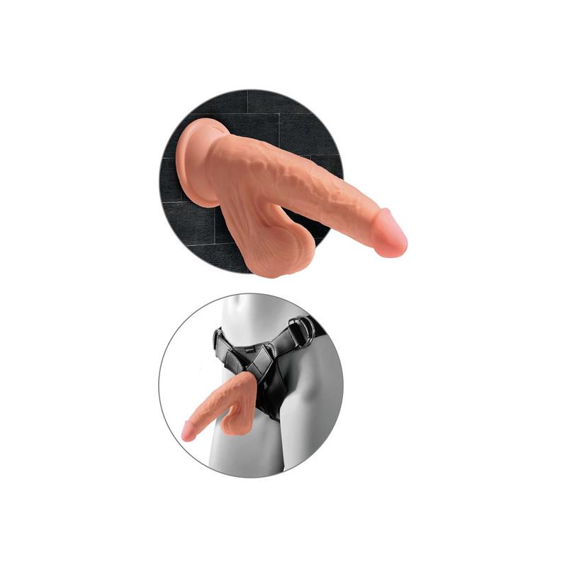 Triple Density Dildo with Swinging Balls 7 Caramel - Image 4