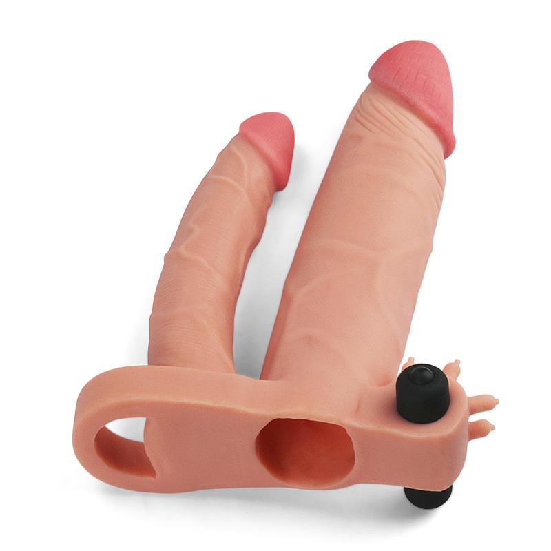 Vibrating Double Penis Sleeve with Vibration +1 - Image 2