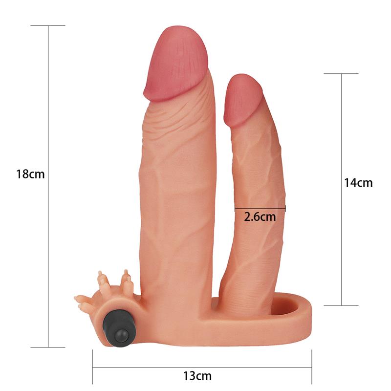 Vibrating Double Penis Sleeve with Vibration +1 - Image 4