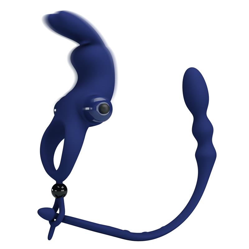 Vibrating Penis Ring with Anal Chain - Image 2